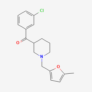 molecular formula C18H20ClNO2 B6090003 (3-chlorophenyl){1-[(5-methyl-2-furyl)methyl]-3-piperidinyl}methanone 