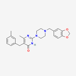 2-[4-(1,3-benzodioxol-5-ylmethyl)-1-piperazinyl]-6-methyl-5-(3-methylbenzyl)-4(3H)-pyrimidinone