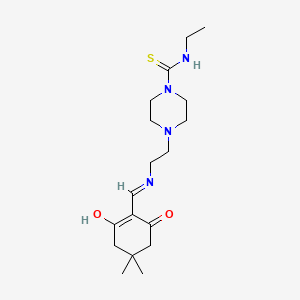 molecular formula C18H30N4O2S B6090050 4-(2-{[(4,4-dimethyl-2,6-dioxocyclohexylidene)methyl]amino}ethyl)-N-ethyl-1-piperazinecarbothioamide 