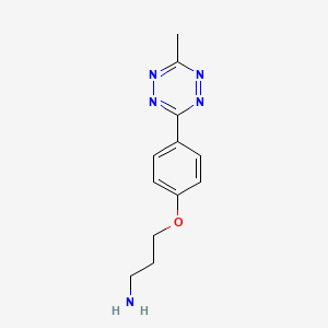 molecular formula C12H15N5O B609007 甲基四嗪-丙胺盐酸盐 CAS No. 1802978-47-7