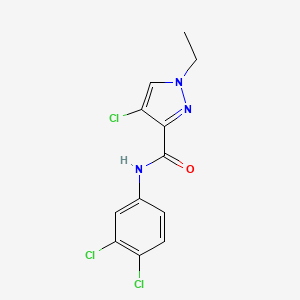 molecular formula C12H10Cl3N3O B6090085 4-chloro-N-(3,4-dichlorophenyl)-1-ethyl-1H-pyrazole-3-carboxamide 