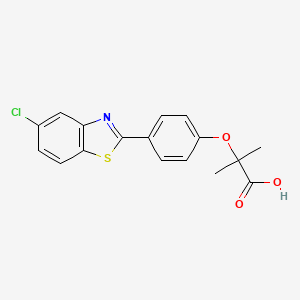 molecular formula C17H14ClNO3S B609014 2-[4-(5-氯苯并[d]噻唑-2-基)苯氧基]-2-甲基丙酸 CAS No. 1393371-39-5