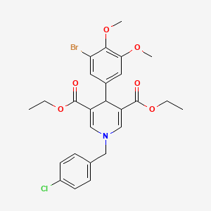 molecular formula C26H27BrClNO6 B6090141 diethyl 4-(3-bromo-4,5-dimethoxyphenyl)-1-(4-chlorobenzyl)-1,4-dihydro-3,5-pyridinedicarboxylate 