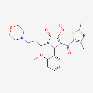 molecular formula C24H29N3O5S B6090147 4-[(2,4-dimethyl-1,3-thiazol-5-yl)carbonyl]-3-hydroxy-5-(2-methoxyphenyl)-1-[3-(4-morpholinyl)propyl]-1,5-dihydro-2H-pyrrol-2-one 