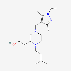 2-[4-[(1-ethyl-3,5-dimethyl-1H-pyrazol-4-yl)methyl]-1-(3-methyl-2-buten-1-yl)-2-piperazinyl]ethanol