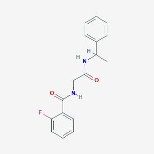 2-fluoro-N-{2-oxo-2-[(1-phenylethyl)amino]ethyl}benzamide