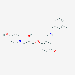 1-[2-hydroxy-3-(4-methoxy-2-{[(3-methylbenzyl)amino]methyl}phenoxy)propyl]-4-piperidinol