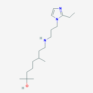 molecular formula C18H35N3O B6090244 8-{[3-(2-ethyl-1H-imidazol-1-yl)propyl]amino}-2,6-dimethyl-2-octanol 