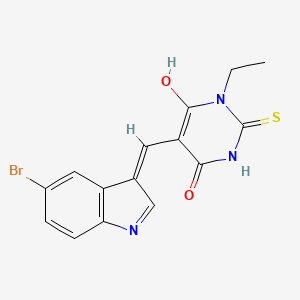 5-[(5-bromo-1H-indol-3-yl)methylene]-1-ethyl-2-thioxodihydro-4,6(1H,5H)-pyrimidinedione