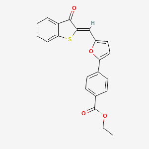 molecular formula C22H16O4S B6090261 ethyl 4-{5-[(3-oxo-1-benzothien-2(3H)-ylidene)methyl]-2-furyl}benzoate 