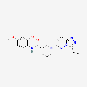 molecular formula C22H28N6O3 B6090265 N-(2,4-dimethoxyphenyl)-1-(3-isopropyl[1,2,4]triazolo[4,3-b]pyridazin-6-yl)-3-piperidinecarboxamide 