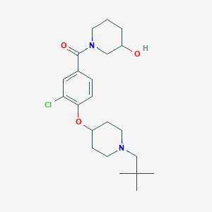 molecular formula C22H33ClN2O3 B6090271 1-(3-chloro-4-{[1-(2,2-dimethylpropyl)-4-piperidinyl]oxy}benzoyl)-3-piperidinol 