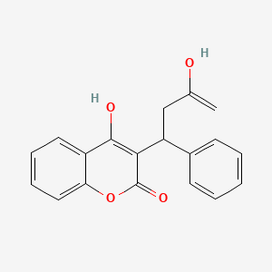 molecular formula C19H16O4 B609030 COUMARIN, 4-HYDROXY-3-(alpha-(2-HYDROXYALLYL)BENZYL)- CAS No. 101468-14-8