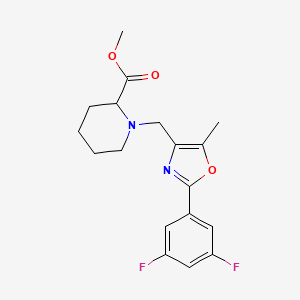 molecular formula C18H20F2N2O3 B6090319 methyl 1-{[2-(3,5-difluorophenyl)-5-methyl-1,3-oxazol-4-yl]methyl}-2-piperidinecarboxylate 