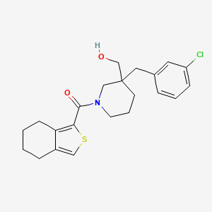 molecular formula C22H26ClNO2S B6090322 [3-(3-chlorobenzyl)-1-(4,5,6,7-tetrahydro-2-benzothien-1-ylcarbonyl)-3-piperidinyl]methanol 