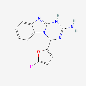 molecular formula C13H10IN5O B6090331 4-(5-iodo-2-furyl)-3,4-dihydro[1,3,5]triazino[1,2-a]benzimidazol-2-amine 