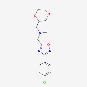 N-[[3-(4-chlorophenyl)-1,2,4-oxadiazol-5-yl]methyl]-1-(1,4-dioxan-2-yl)-N-methylmethanamine