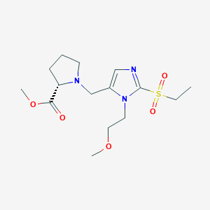 molecular formula C15H25N3O5S B6090347 methyl 1-{[2-(ethylsulfonyl)-1-(2-methoxyethyl)-1H-imidazol-5-yl]methyl}-L-prolinate 