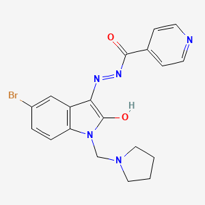 N'-[5-bromo-2-oxo-1-(1-pyrrolidinylmethyl)-1,2-dihydro-3H-indol-3-ylidene]isonicotinohydrazide