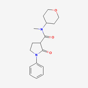 N-methyl-2-oxo-1-phenyl-N-(tetrahydro-2H-pyran-4-yl)-3-pyrrolidinecarboxamide