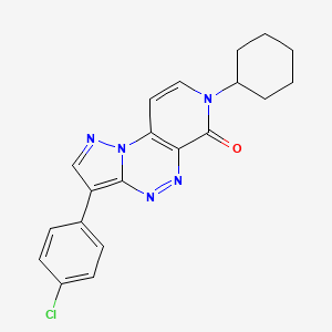 molecular formula C20H18ClN5O B6090389 3-(4-chlorophenyl)-7-cyclohexylpyrazolo[5,1-c]pyrido[4,3-e][1,2,4]triazin-6(7H)-one 