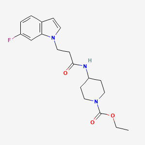 molecular formula C19H24FN3O3 B6090428 ethyl 4-{[3-(6-fluoro-1H-indol-1-yl)propanoyl]amino}-1-piperidinecarboxylate 