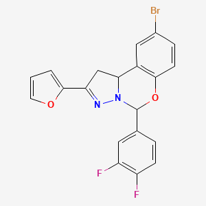 9-bromo-5-(3,4-difluorophenyl)-2-(2-furyl)-1,10b-dihydropyrazolo[1,5-c][1,3]benzoxazine