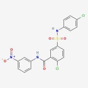 2-chloro-5-{[(4-chlorophenyl)amino]sulfonyl}-N-(3-nitrophenyl)benzamide