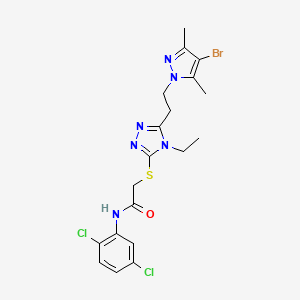 2-({5-[2-(4-bromo-3,5-dimethyl-1H-pyrazol-1-yl)ethyl]-4-ethyl-4H-1,2,4-triazol-3-yl}thio)-N-(2,5-dichlorophenyl)acetamide