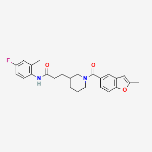 N-(4-fluoro-2-methylphenyl)-3-{1-[(2-methyl-1-benzofuran-5-yl)carbonyl]-3-piperidinyl}propanamide