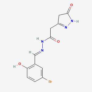 N'-(5-bromo-2-hydroxybenzylidene)-2-(5-oxo-4,5-dihydro-1H-pyrazol-3-yl)acetohydrazide