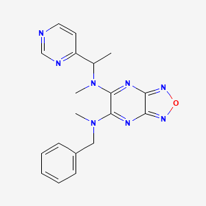 molecular formula C19H20N8O B6090514 N-benzyl-N,N'-dimethyl-N'-[1-(4-pyrimidinyl)ethyl][1,2,5]oxadiazolo[3,4-b]pyrazine-5,6-diamine 