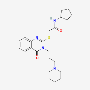 molecular formula C23H32N4O2S B6090544 N-cyclopentyl-2-({4-oxo-3-[3-(1-piperidinyl)propyl]-3,4-dihydro-2-quinazolinyl}thio)acetamide 