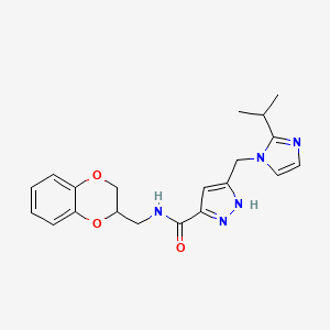 N-(2,3-dihydro-1,4-benzodioxin-2-ylmethyl)-5-[(2-isopropyl-1H-imidazol-1-yl)methyl]-1H-pyrazole-3-carboxamide