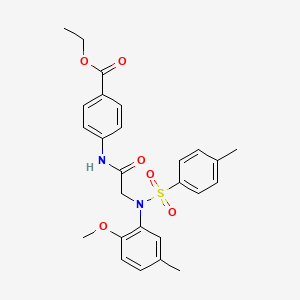 ethyl 4-({N-(2-methoxy-5-methylphenyl)-N-[(4-methylphenyl)sulfonyl]glycyl}amino)benzoate