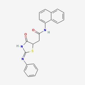 molecular formula C21H17N3O2S B6090609 N-1-naphthyl-2-[4-oxo-2-(phenylimino)-1,3-thiazolidin-5-yl]acetamide 