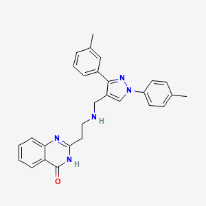 2-[2-({[3-(3-methylphenyl)-1-(4-methylphenyl)-1H-pyrazol-4-yl]methyl}amino)ethyl]-4(3H)-quinazolinone