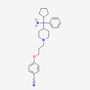 molecular formula C27H35N3O B609070 4-[3-[4-(氨基环戊基苯甲基)哌啶-1-基]丙氧基]苯甲腈 CAS No. 1560968-27-5
