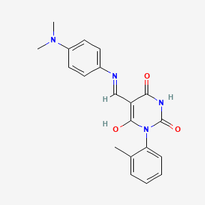 5-({[4-(dimethylamino)phenyl]amino}methylene)-1-(2-methylphenyl)-2,4,6(1H,3H,5H)-pyrimidinetrione