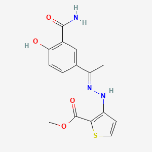 methyl 3-(2-{1-[3-(aminocarbonyl)-4-hydroxyphenyl]ethylidene}hydrazino)-2-thiophenecarboxylate