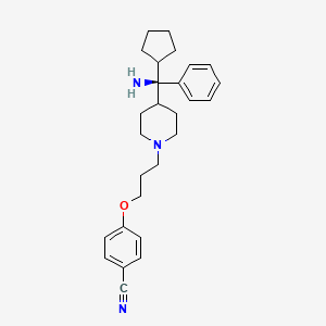 molecular formula C27H35N3O B609071 4-(3-{4-[(R)-氨基(环戊基)苯甲基]哌啶-1-基}丙氧基)苯甲腈 CAS No. 1560968-55-9