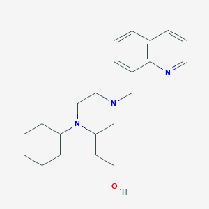 molecular formula C22H31N3O B6090712 2-[1-cyclohexyl-4-(8-quinolinylmethyl)-2-piperazinyl]ethanol 