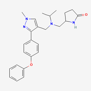 5-[(isopropyl{[1-methyl-3-(4-phenoxyphenyl)-1H-pyrazol-4-yl]methyl}amino)methyl]-2-pyrrolidinone