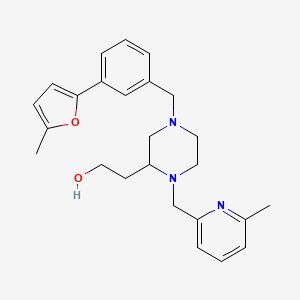 2-{4-[3-(5-methyl-2-furyl)benzyl]-1-[(6-methyl-2-pyridinyl)methyl]-2-piperazinyl}ethanol