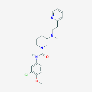 molecular formula C21H27ClN4O2 B6090740 N-(3-chloro-4-methoxyphenyl)-3-{methyl[2-(2-pyridinyl)ethyl]amino}-1-piperidinecarboxamide 