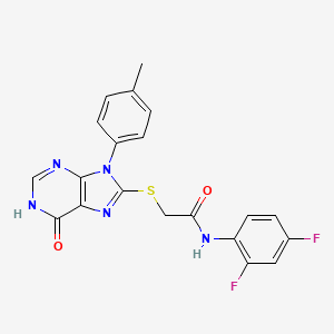 N-(2,4-difluorophenyl)-2-{[9-(4-methylphenyl)-6-oxo-6,9-dihydro-1H-purin-8-yl]thio}acetamide