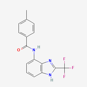 4-methyl-N-[2-(trifluoromethyl)-1H-benzimidazol-4-yl]benzamide