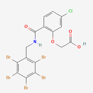 molecular formula C16H9Br5ClNO4 B609080 {5-Chloro-2-[(Pentabromobenzyl)carbamoyl]phenoxy}acetic Acid CAS No. 1959605-73-2