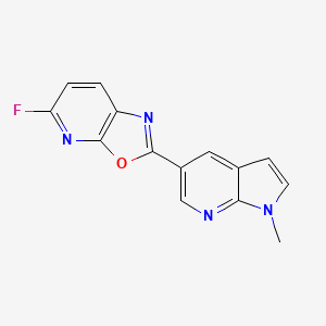 molecular formula C14H9FN4O B609085 5-氟-2-(1-甲基-1H-吡咯并[2,3-b]吡啶-5-基)恶唑并[5,4-b]吡啶 CAS No. 1201323-97-8