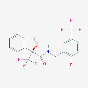 molecular formula C17H12F7NO2 B609090 (R)-3,3,3-Trifluoro-N-(2-fluoro-5-trifluoromethylbenzyl)-2-hydroxy-2-phenylpropanamide CAS No. 871325-55-2